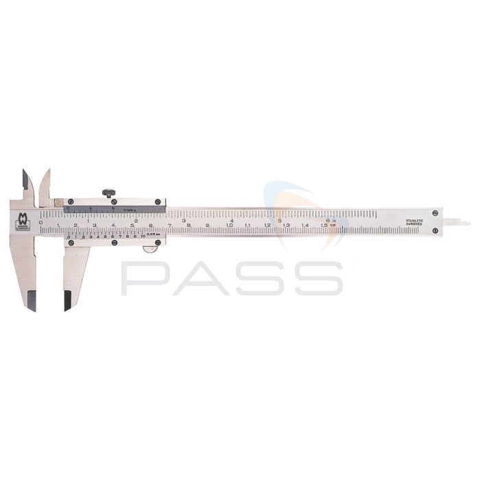 Moore & Wright MW100-15B Workshop Vernier Caliper, 100 Series, 150mm/6" 0.05mm/ 1/128"