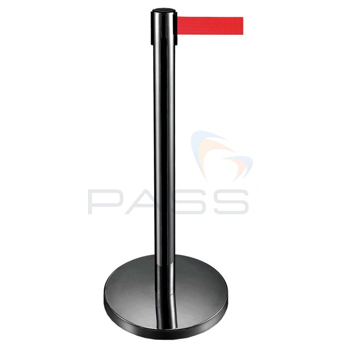 OBEX RPLB4R Black Post Belt Barrier, Red

