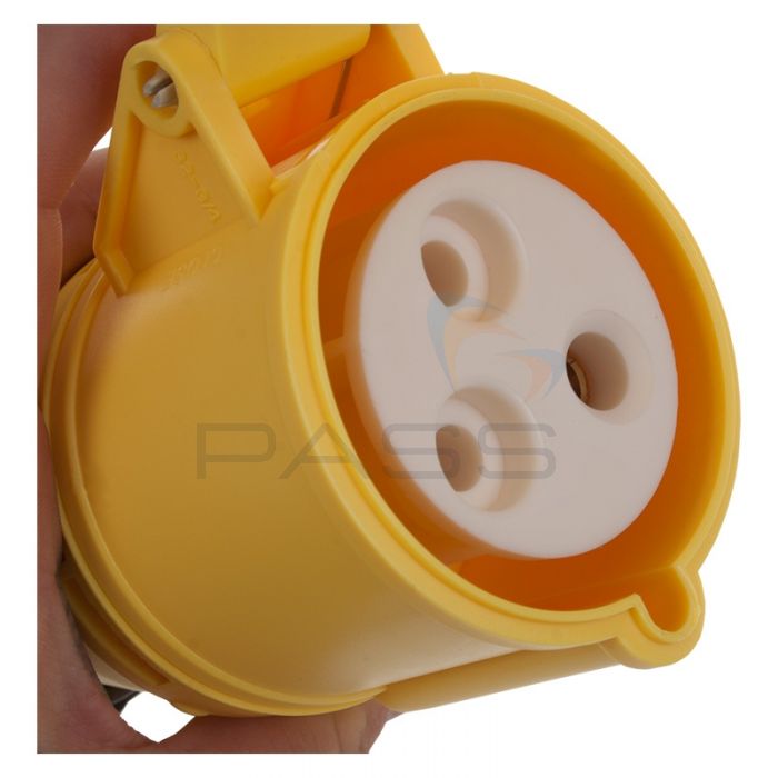 Plug 13amp Socket to 3 Pin 32amp PAT Testing Adaptor Yellow 110v 