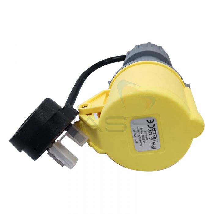 NEW PAT Adaptor 240V 10A IEC Plug to 110V 32A 3 Pin 110V Socket Yellow 