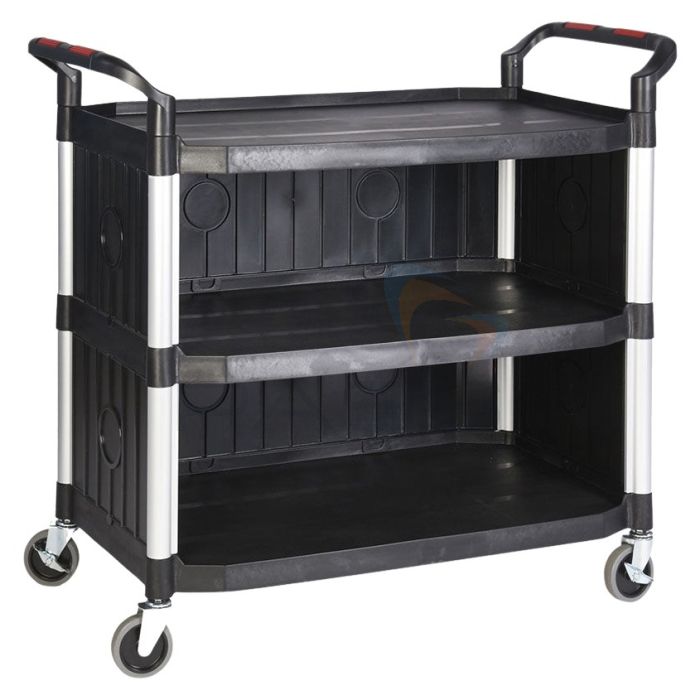 ProPlaz HI351Y Shelf Trolley - Plastic Sides, 3 Shelves, 990mm