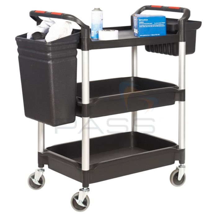 ProPlaz Plus HIT32Y Deep Tray Trolley, 3 Shelves with Buckets
