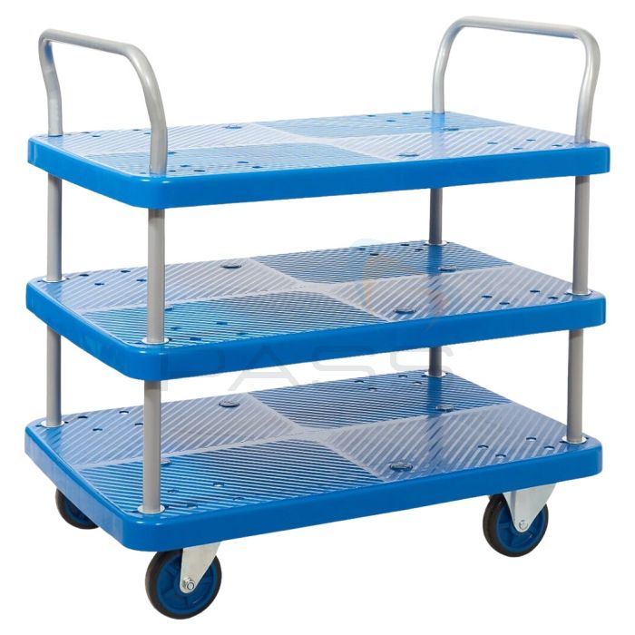 ProPlaz PPU96Y Blue Platform Trolley, Three Tier
