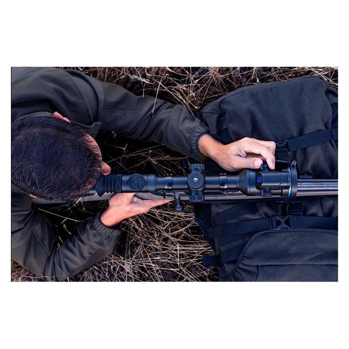 Pulsar Thermion Duo DXP50 Multispectral Thermal Imaging Riflescope overhead view