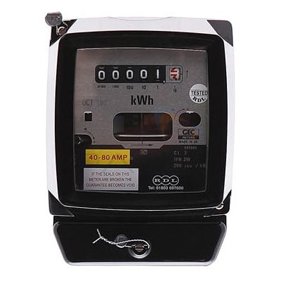 RDL QC7 80A Single Phase Electro-Mechanical Meter w/ Digital Display (Reconditioned) 1