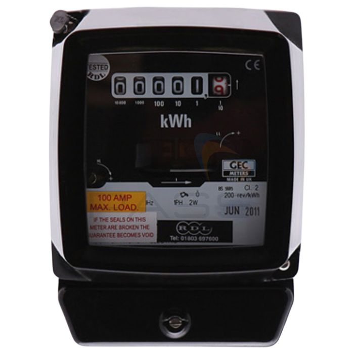 RDL QC5 100A Single Phase Electro-Mechanical Meter w/ Digital Display (Reconditioned)