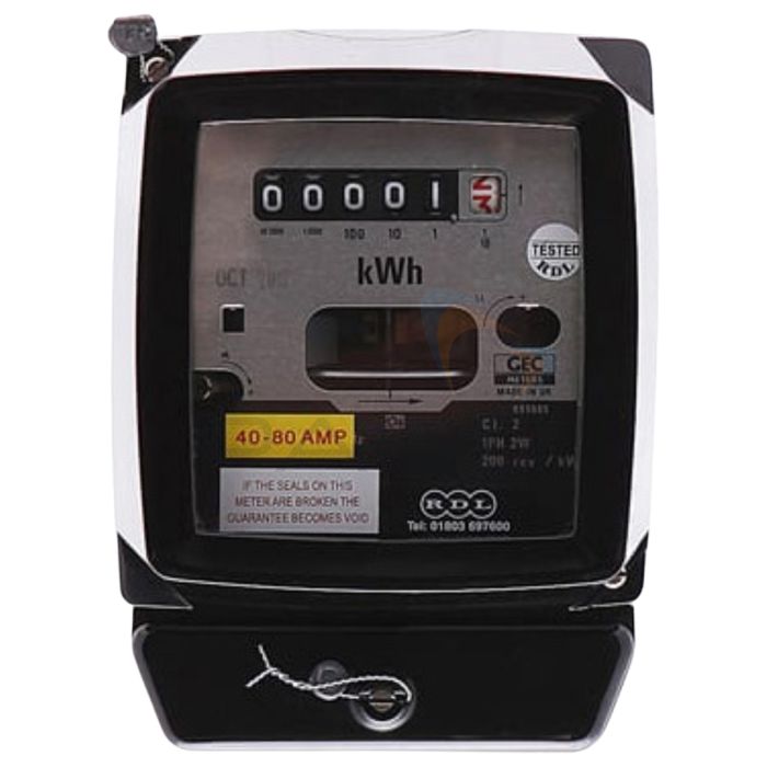RDL QC7 80A Single Phase Electro-Mechanical Meter w/ Digital Display (Reconditioned)
