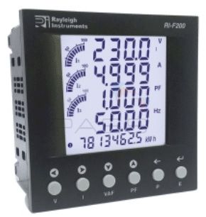 RDL RI-F200-B-C Multifunction Three Phase CT Operated Power Monitor w/ LCD Display (Pulse & RS485 Output, 96 x 96mm Flush Panel Mounting) 1