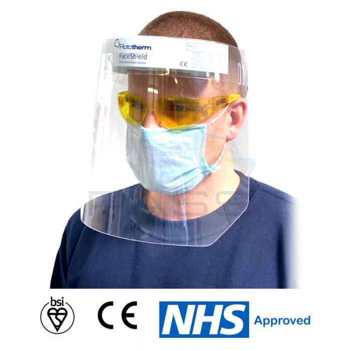 Rototherm BSI-Certified Anti-Fog Face Shield/ Visor front view