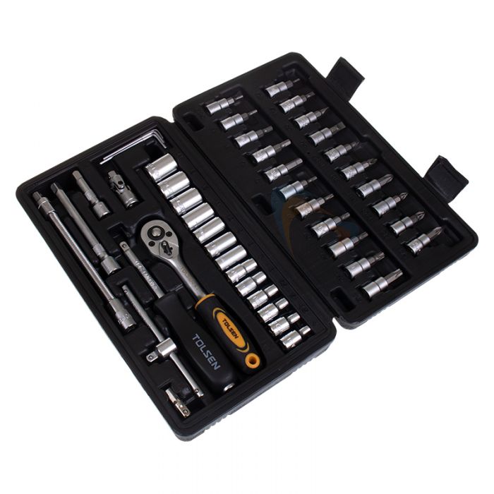 Tolsen 46 Piece ¼” Socket Set - Flat