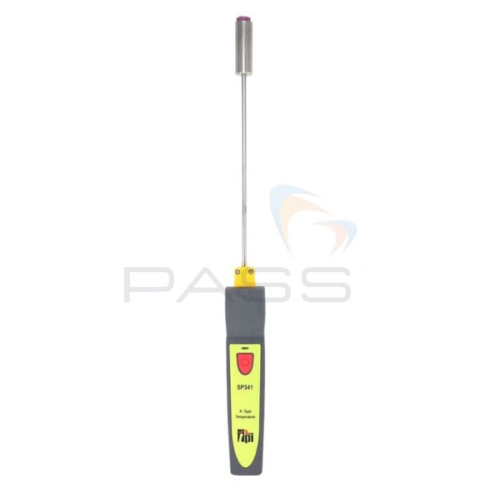 TPI SP341 Smart Single Temperature Meter with A341SP Pouch - with Type-K Probe Attached