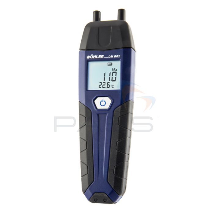 Wöhler DM 602 Digital Manometer Display Indication in mbar and °C