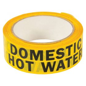 Rothenberger 67086R Domestic Hot Water Identification Tape (33m x 36mm)