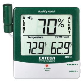 Extech 445815 Temperature, Humidity & Dew Point Alert w/ Remote Sensor