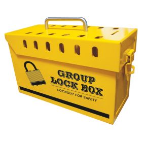 Medium Yellow Portable Group Lockout Box - 13 Locks