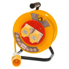 110V Extension Cable Reel - 25m Length, 16A, 3 x 1.5mm Cable