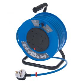 230V Extension Cable Reel - 25m Length, 2 x 13A Sockets, 3x2.5mm Cable