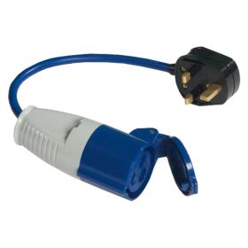 230V Fly Lead - 13A, 230V BS Plug to 16A Coupler