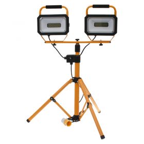 2 x 100-240V AC LED Work Lights with Tripod - Full Kit