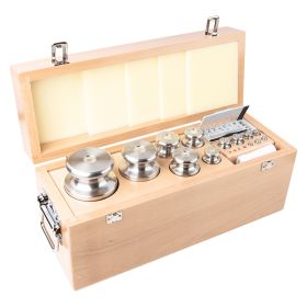 Kern 333 Weight Sets, F2, Knob, Stainless Steel Fine Turned (OIML), in Wooden Case (1 mg - 50 g to 10 kg) - Choice of Set