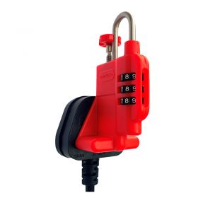Kewtech PLUGLOK Combination Lock Off Device for 13A Plug Top inc 2 Warning Tags