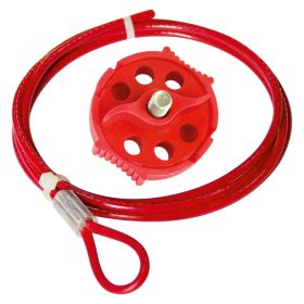 Economy Multipurpose Cable Lockout + 2m Cable - red