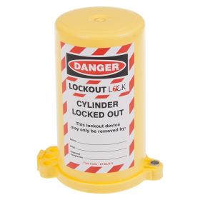 Gas Cylinder Lockout - Yellow with Warning Label