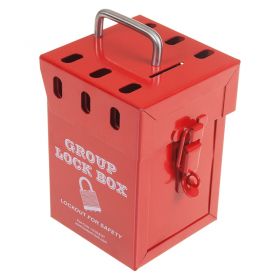 Small Red Group Lockout Box - 7 Locks