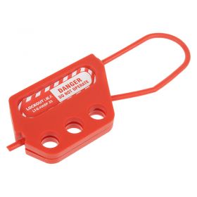 Heavy Duty Nylon Tagout Hasp 3 Holes 3 mm Hoop 45 mm clearance - Front