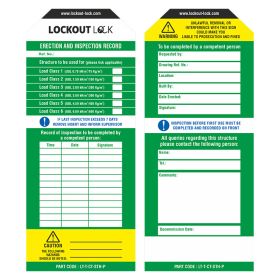 Lockout Lock LT-T-CT-STH-P Tags for Claw Type Scaffolding Tag Holder - Premier - Set of 10