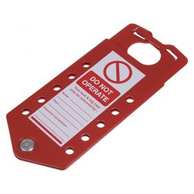 Aluminium Lockout/Tagout Hasp with Integrated Tag - 8 Holes