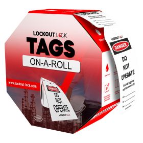 Lockout Lock LT-TORP-T1-POL Lockout Tags on Roll (Polyester) - Roll of 100