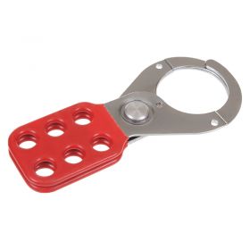 Large Red Vinyl-Coated Lockout Hasp (6mm Shackle Thickness)