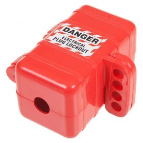 Small Electrical Plug Lockout Box Single plug - Front angled