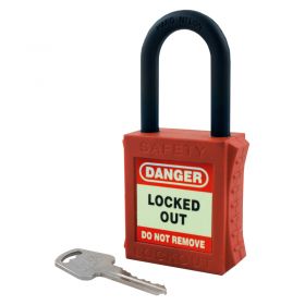 Fully Insulated Nylon Padlock - Key Different - 1 Pack (6 Colours Available)