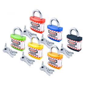 Jacket Padlock with Regular Shackle - Key Different in 6 colours