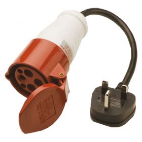 Megger 415V 4-Pin Adaptor Lead to BS1363 16A