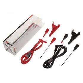 Megger Fused Test Leads (Red/Black) with Prods, Clips & Right-Angled Plugs SKU: MEGRCDA4
