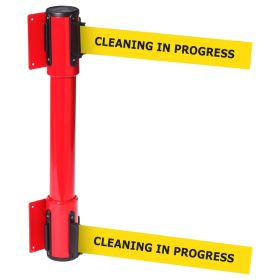 OBEX Wall Mounted Twin Belt Barrier - CLEANING IN PROGRESS
