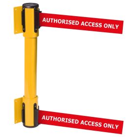 OBEX Wall Mounted Twin Belt Barrier - AUTHORISED ACCESS ONLY (Red)