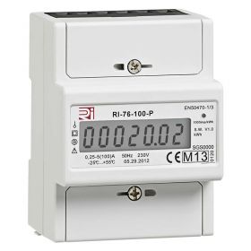 RDL RI-76-100-P 100A Three Phase Direct Connection Electronic Meter /w LCD Display (Pulse Output, DIN Rail Mounted) 1