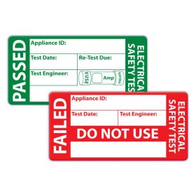 500 x Passed PAT Testing Labels & 50 x Failed PAT Testing Labels