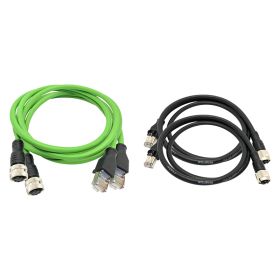 TREND Networks 2 x RJ45 to M12, 1m Adaptor Cable - X or D Coded