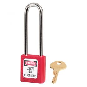 Master Lock 410LT Red Zenex Thermoplastic Long Shackle Padlock