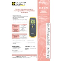 Chauvin Arnoux CA876 Type K and Infrared Thermometer Datasheet