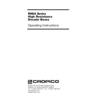 Seaward Cropico RH9A High Resistance Decade Box - Operating Instructions