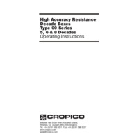 Seaward Cropico 00x Series Decade Resistance Box - Operating Instructions