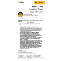 Fluke 1550C & 1555 Insulation Resistance Tester - Safety Sheet