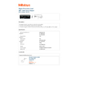 Mitutoyo Series 950 Digital Precision Level Protractor (950-318) - Datasheet