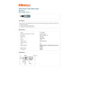 Mitutoyo Series 148 Short Range Small Micrometer Head (148-201) - Datasheet